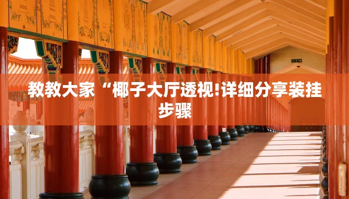 教教大家“椰子大厅透视!详细分享装挂步骤