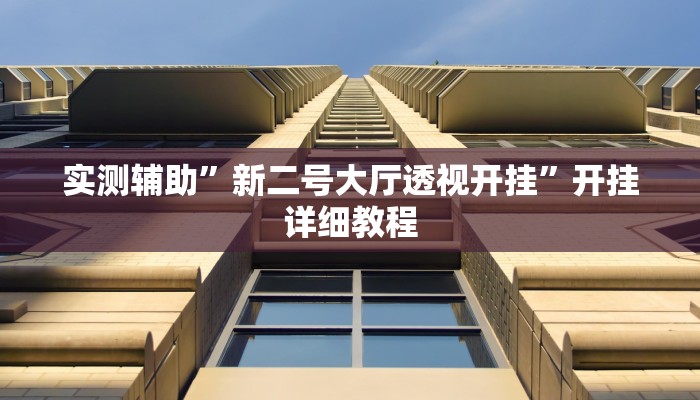 实测辅助”新二号大厅透视开挂”开挂详细教程
