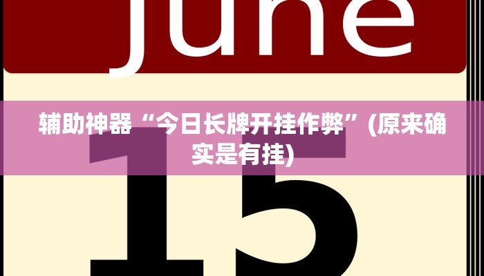 辅助神器“今日长牌开挂作弊”(原来确实是有挂)