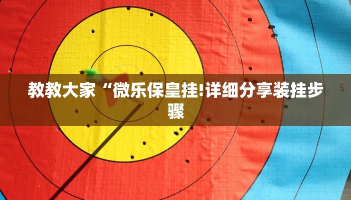 教教大家“微乐保皇挂!详细分享装挂步骤
