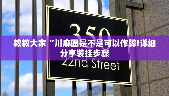 教教大家“川麻圈是不是可以作弊!详细分享装挂步骤