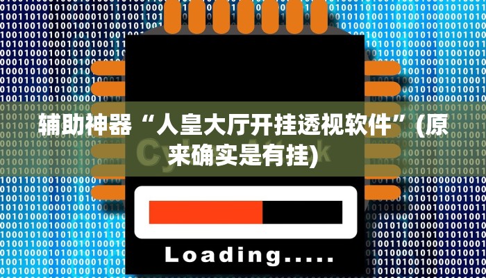辅助神器“人皇大厅开挂透视软件”(原来确实是有挂)