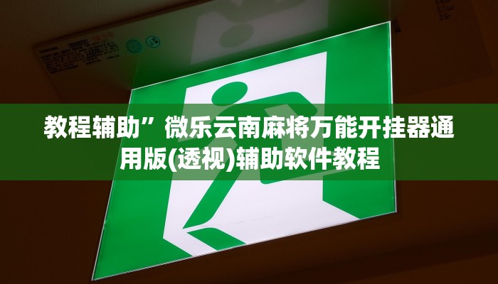 教程辅助”微乐云南麻将万能开挂器通用版(透视)辅助软件教程