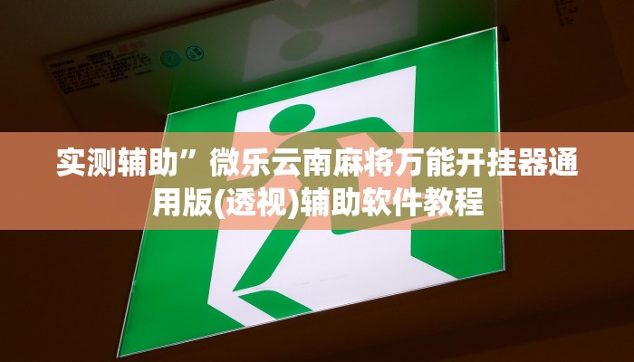 实测辅助”微乐云南麻将万能开挂器通用版(透视)辅助软件教程